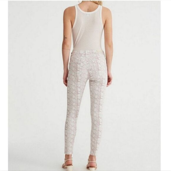 AG Adriano Goldschmied Blush Pink Snakeskin Jeans Size 29R - Picture 2 of 12